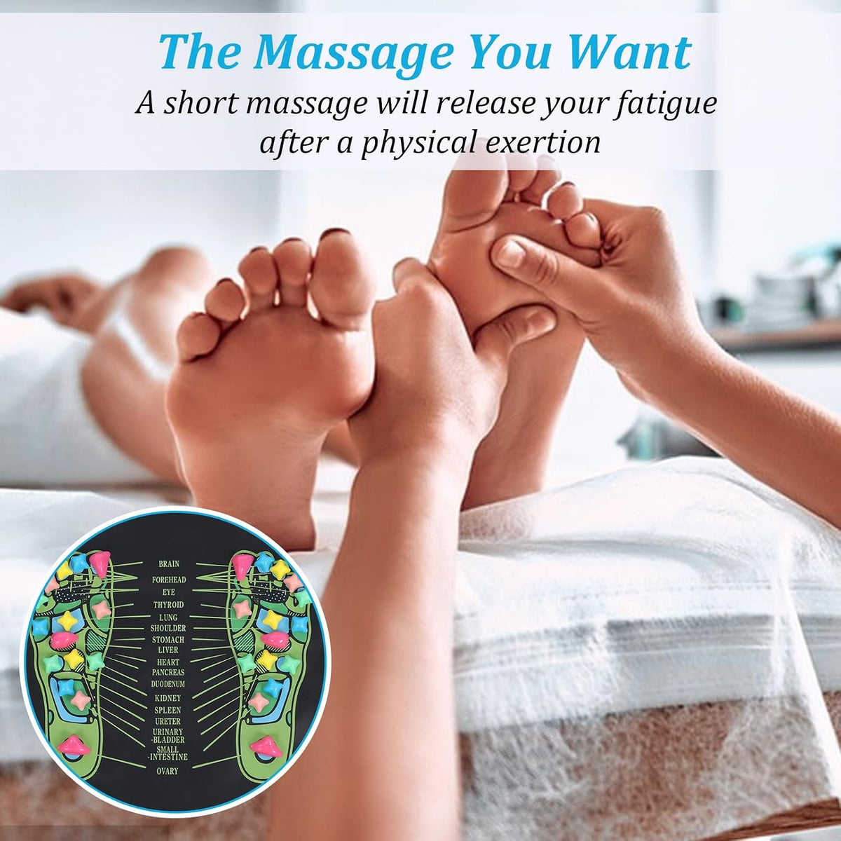 Kifmurase Foot Massage Mat, Acupressure Mats, Reflexology Walk Stone Road for Long Sitting Elderly Students Workers, Foot Massage Acupoint Mat for for Pain and Stress Relief (68.9 x 13.78 Inches)