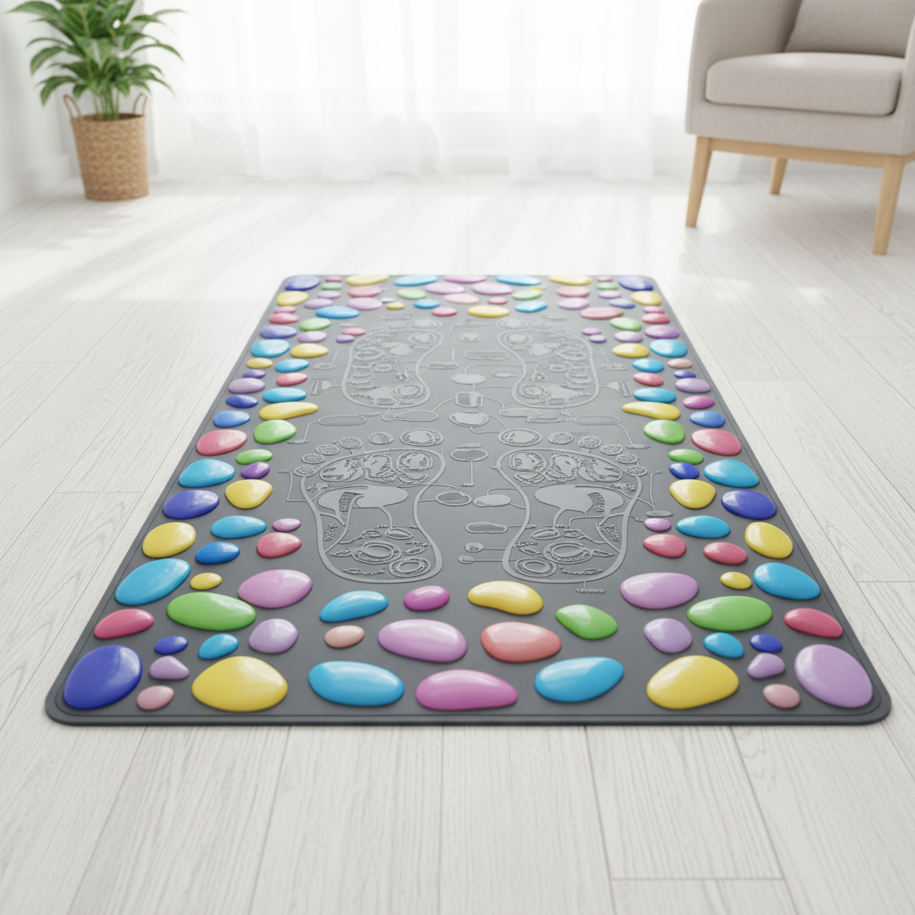 Kifmurase Foot Massage Mat, Acupressure Mats, Reflexology Walk Stone Road for Long Sitting Elderly Students Workers, Foot Massage Acupoint Mat for for Pain and Stress Relief (68.9 x 13.78 Inches)